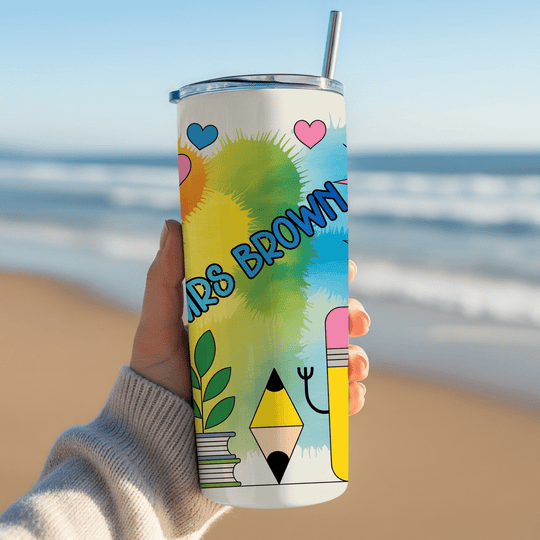 Personalised teacher 20oz tumbler gift with custom name