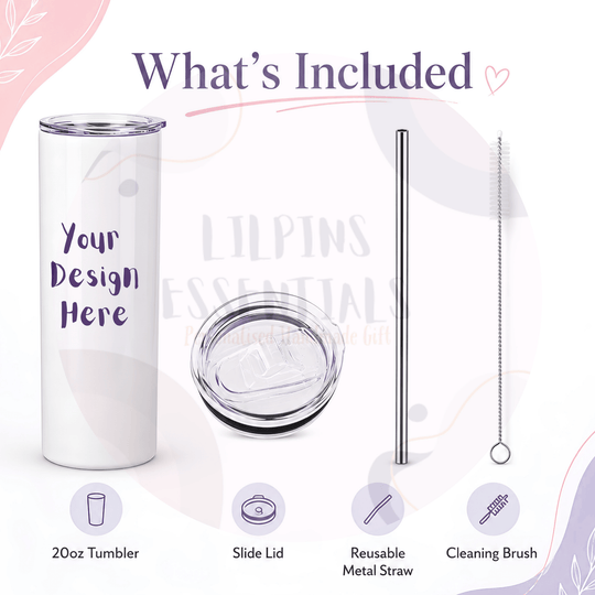 Product details for personalised teacher 20oz stainless steel tumbler