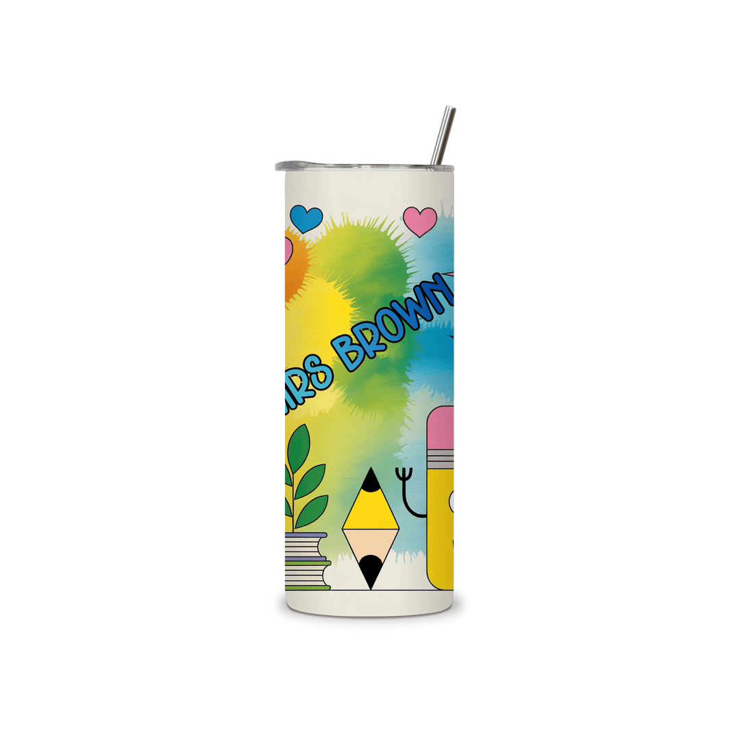 Personalised teacher 20oz tumbler with custom name