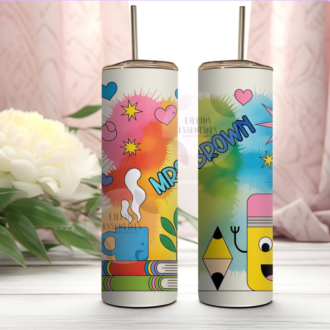 Teacher name tumbler for everyday classroom use