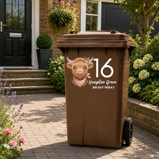 Personalised Wheelie Bin Decals | Bin Number Sticker - Lilpins Essentials
