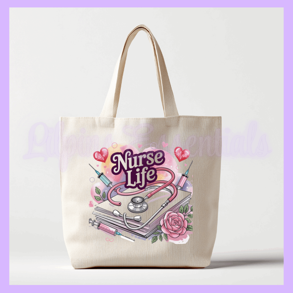 personalised Nurse life tote bag