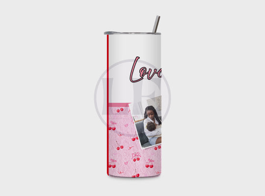 Personalised Cherry Bow 3 Photo 20oz Tumbler with custom wording product video