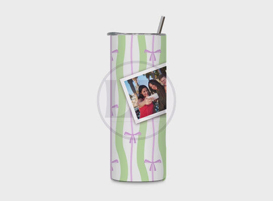 Personalised Wavy Stripe and Bow 3 Photo 20oz Tumbler product video