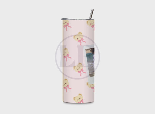 Personalised Teddy Bear 2 Photo 20oz Tumbler with wording product video