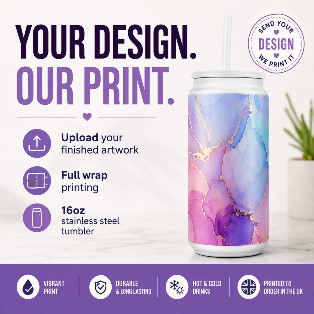 Print Your Own Design 16oz Stainless Steel Tumbler - Lilpins Essentials