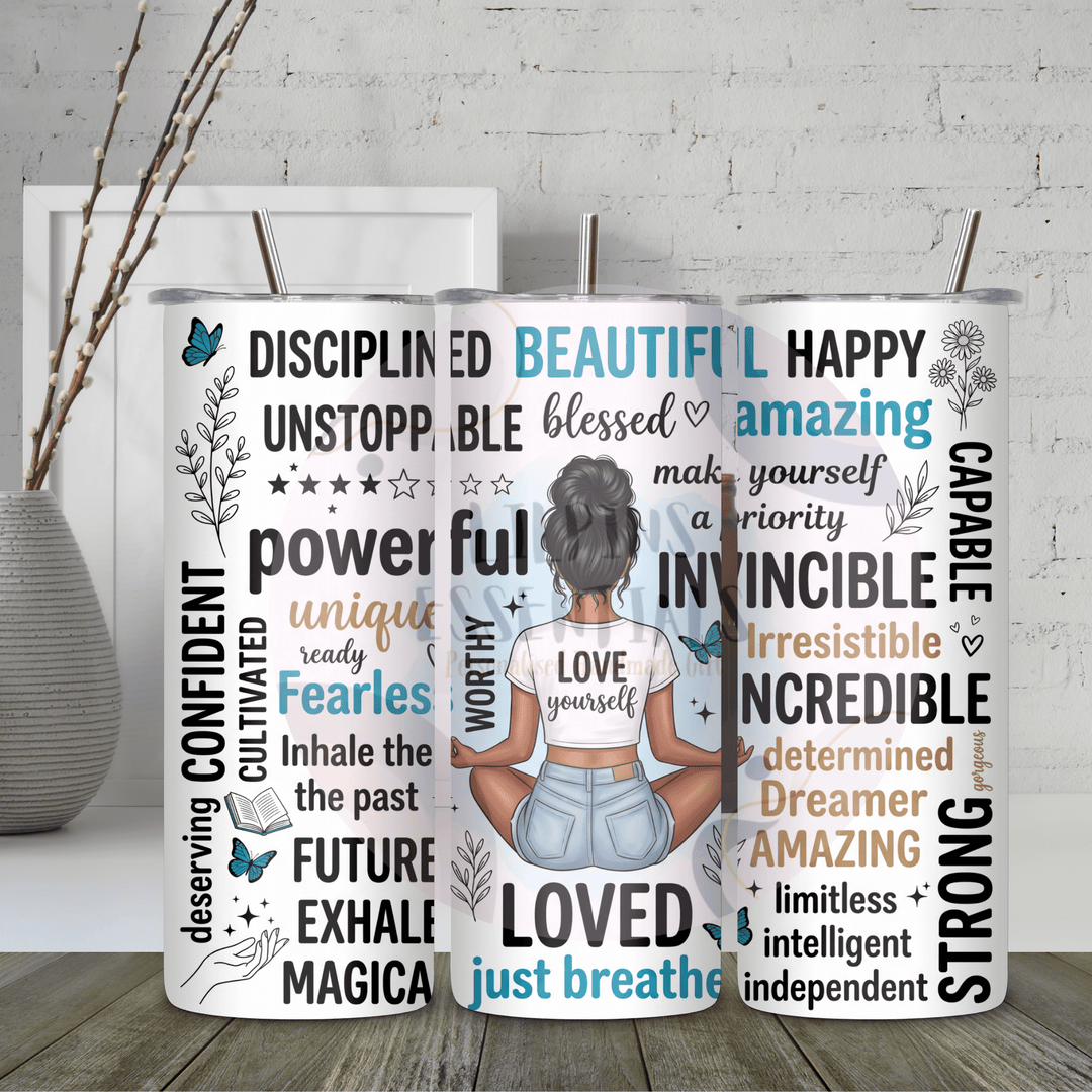 Self care affirmation tumbler gift for women