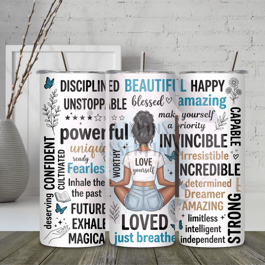 Self care affirmation tumbler gift for women
