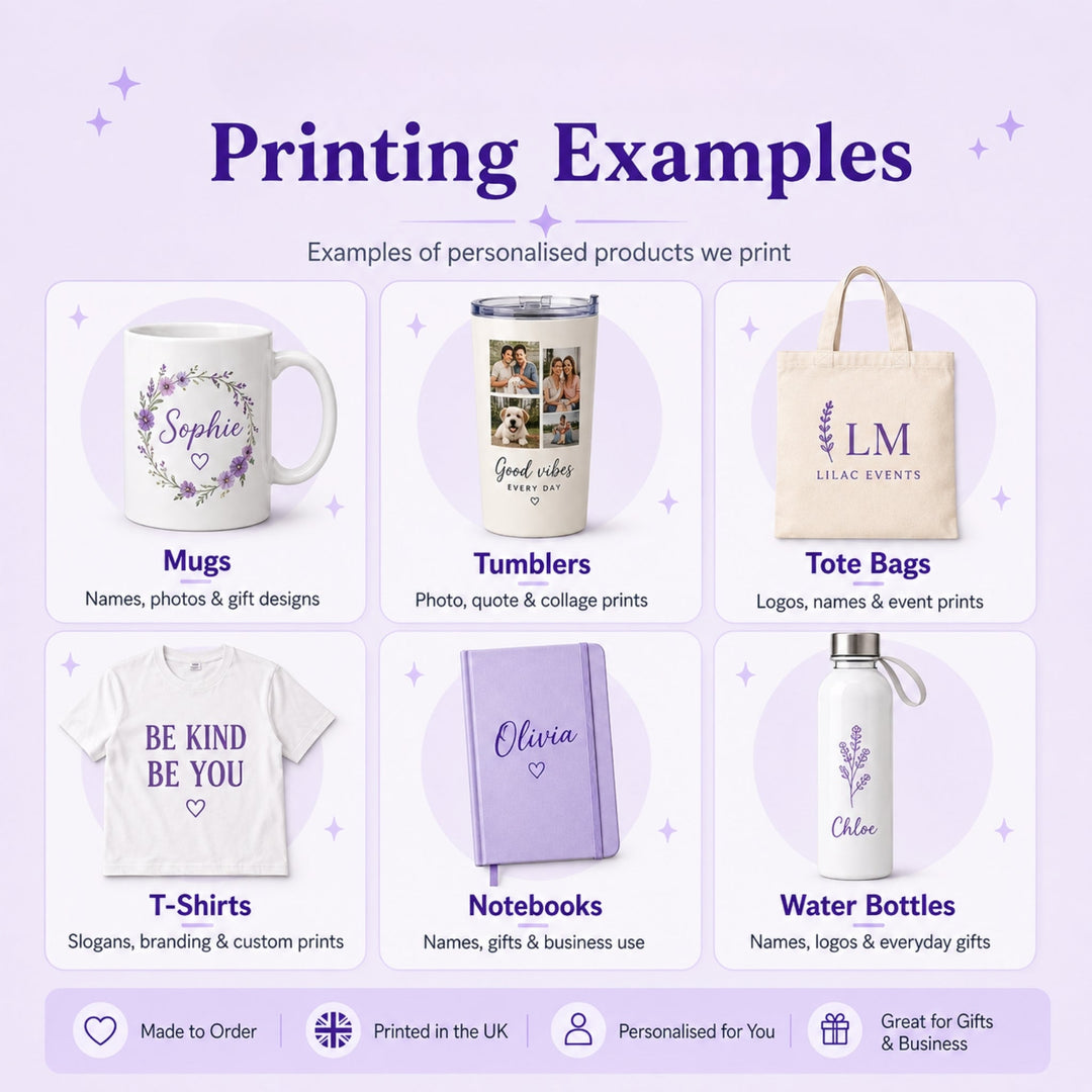 Send In Your Own Item Personalisation Service - Lilpins Essentials