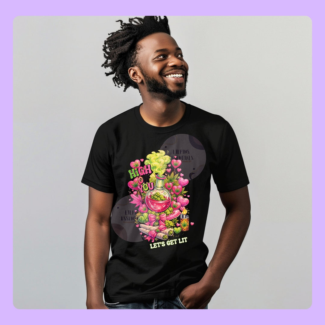 High On You graphic t-shirt with bold colourful design