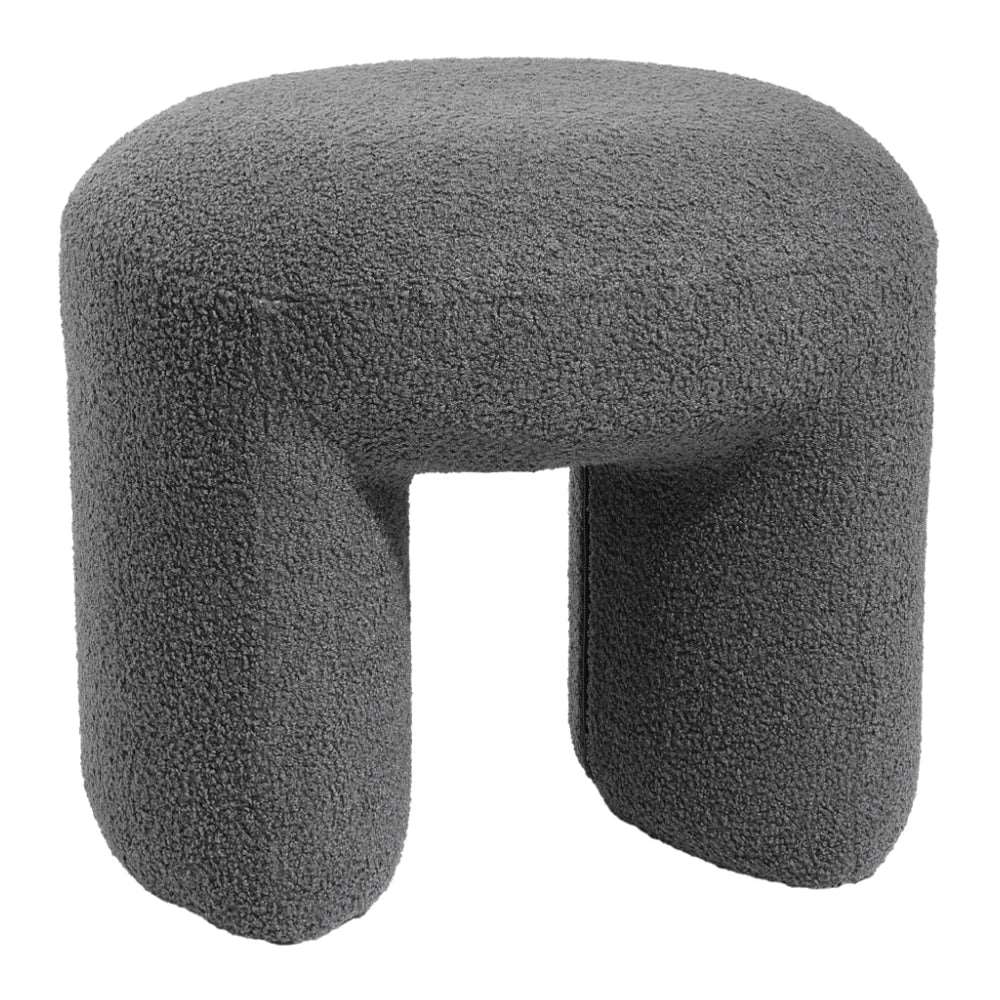 grey teddy fur ottoman