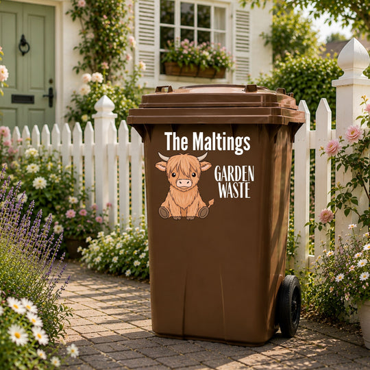 Personalisation options for wheelie bin stickers