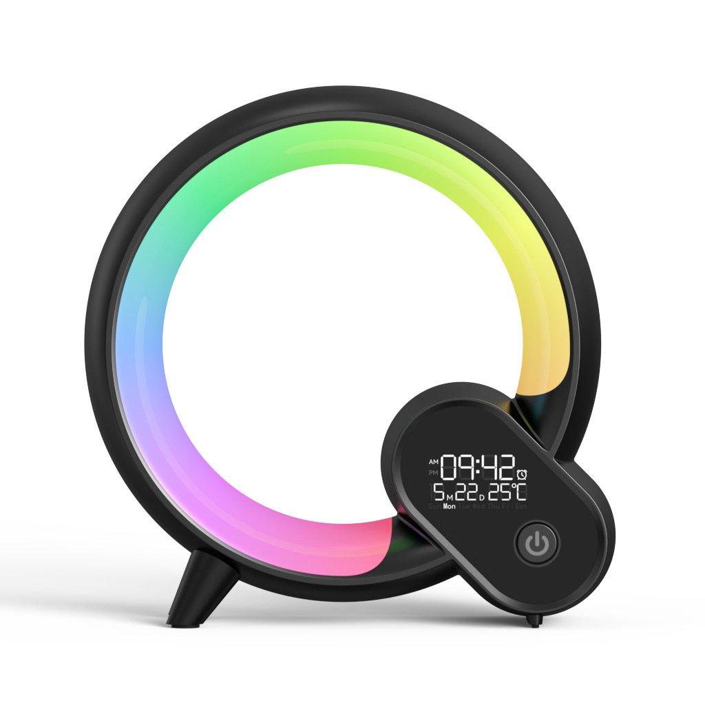 Creative Q Light Analog Sunrise Digital Display Alarm Clock Bluetooth Audio Intelligent Wake-up Q Colorful Atmosphere Light - Lilpins Essentials