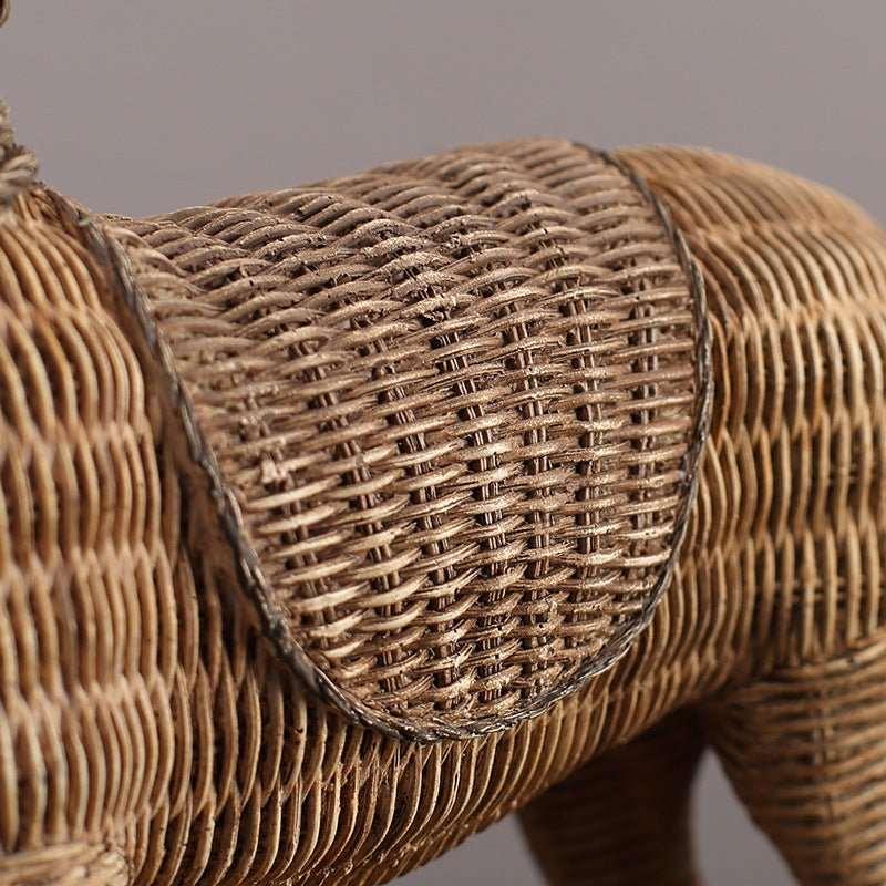 Hand-crafted Rattan Weaving Horse Sculpture - Lilpins Essentials