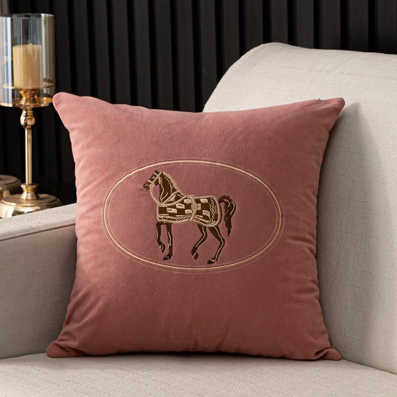 Hand-Embroidered Horse Cushion Cover - Lilpins Essentials