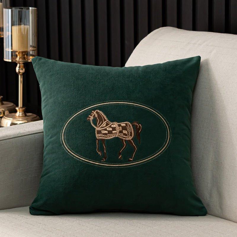 Hand-Embroidered Horse Cushion Cover - Lilpins Essentials