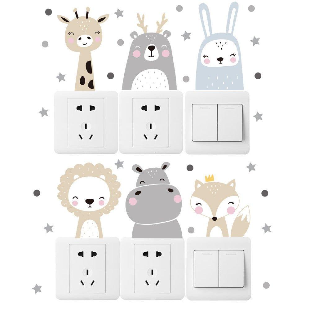 Nordic Cartoon Animal Wall Sticker - Lilpins Essentials
