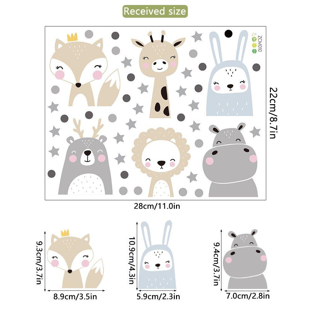 Nordic Cartoon Animal Wall Sticker - Lilpins Essentials