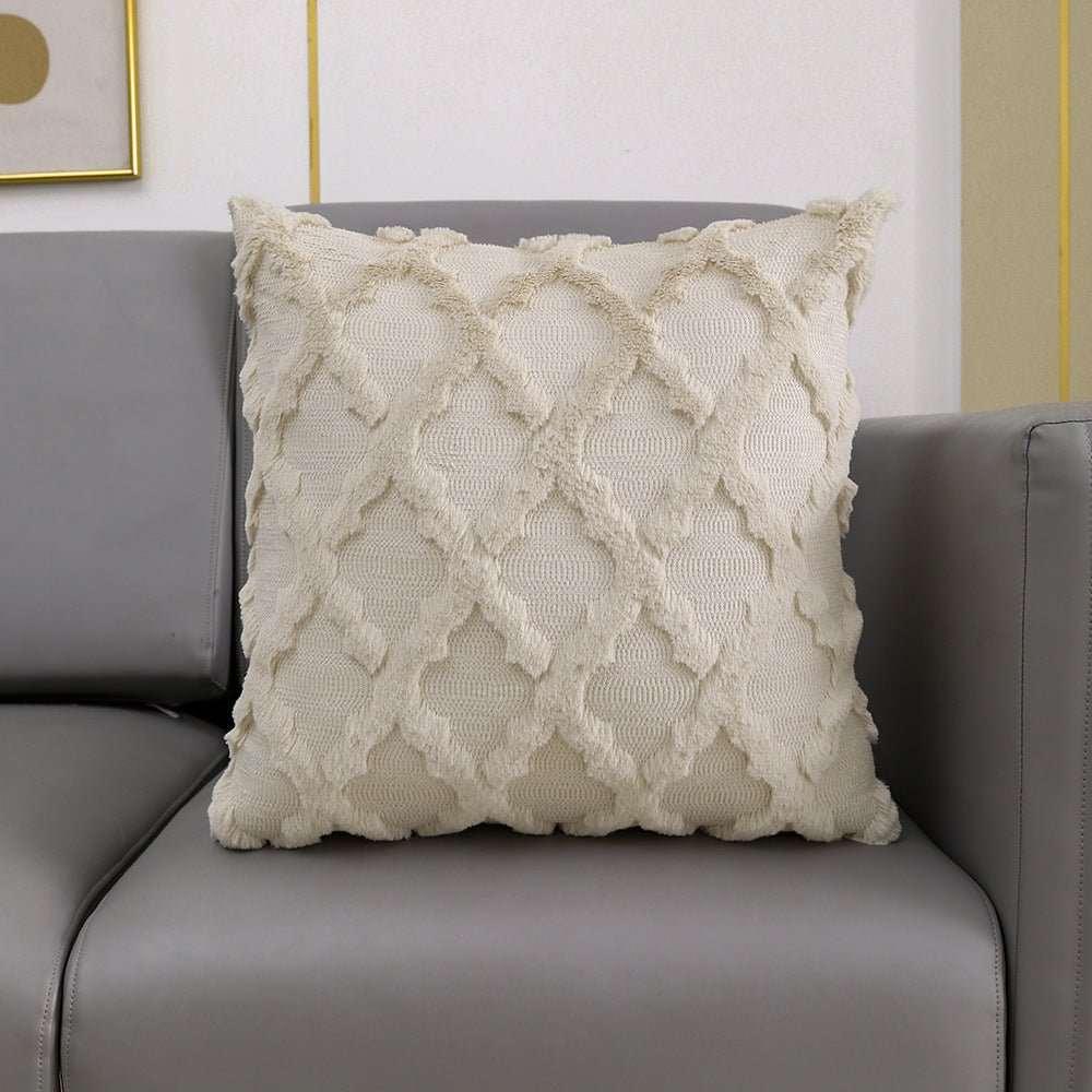 Plush Embroidered Cushion Cover