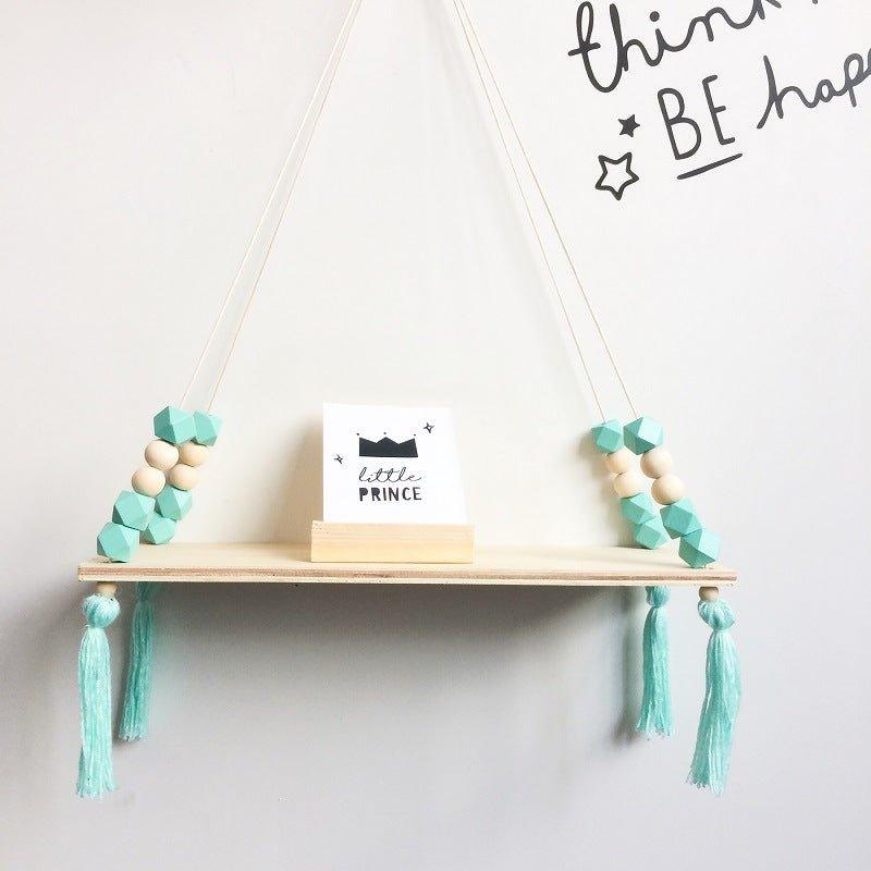 Wooden Bead Wall Hanging Shelf - Lilpins Essentials